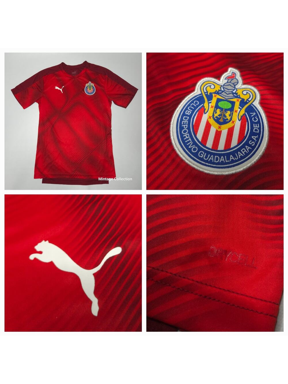 Men's Puma Red Chivas Guadalajara FC 2019 2020 SOCCER FUTBOL Stadium Jersey Sz M